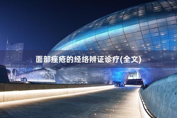 面部痤疮的经络辨证诊疗(全文)