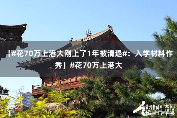 【#花70万上港大刚上了1年被清退#：入学材料作秀】#花70万上港大