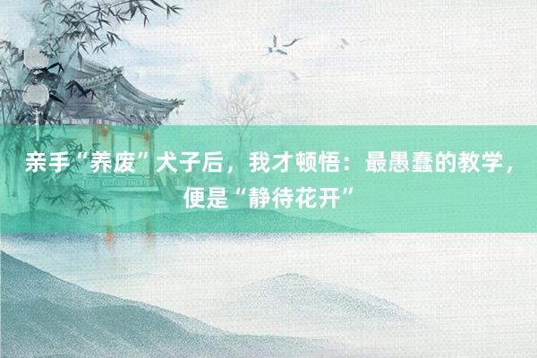 亲手“养废”犬子后，我才顿悟：最愚蠢的教学，便是“静待花开”